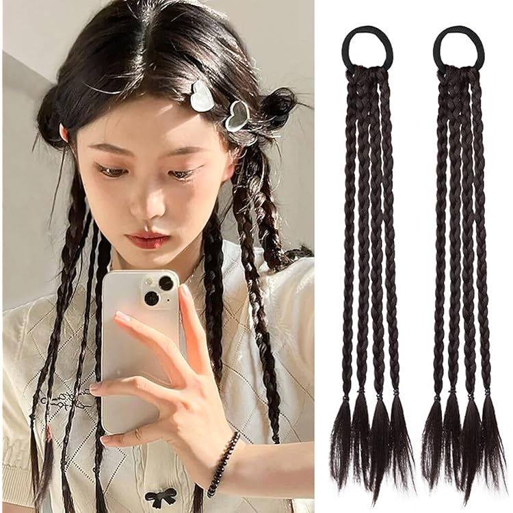 Amazon.co.jp: NOELAMOUR ヘアエクステ ウィッグ 三つ編み